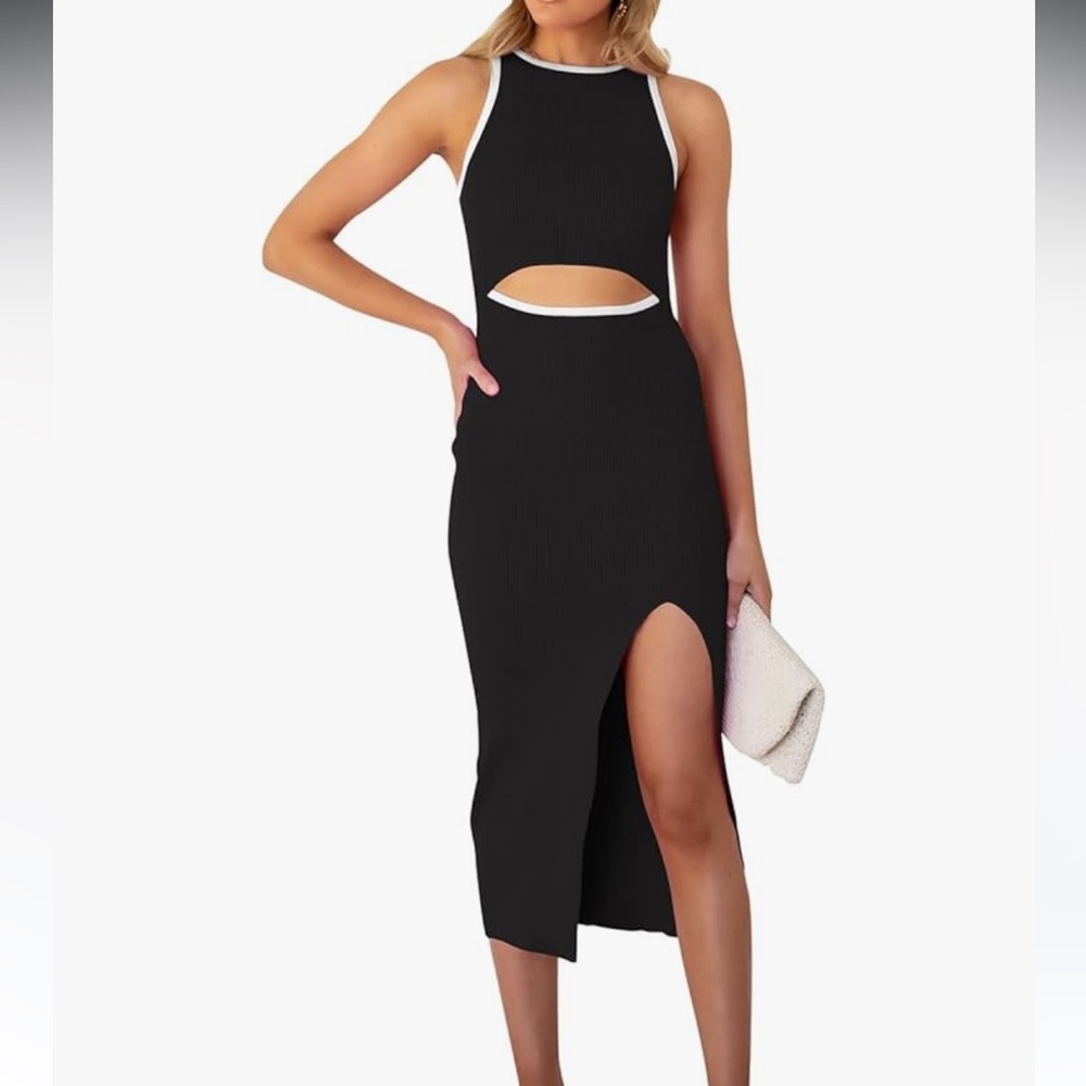 Chic Black Cutout Midi Dress